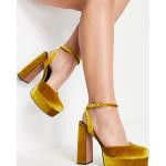 Chaussures montantes Asos Design jaunes en velours pour pieds larges Pointure 35 pour femme en promo 