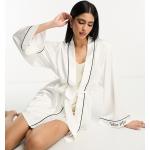 Peignoirs en satin Asos Design blancs en satin Taille L classiques pour femme en promo 