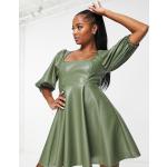 Robes en cuir Asos Design vertes en cuir synthétique petite classiques pour femme en promo 