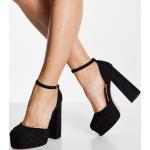 Chaussures montantes Asos Design noires à talons carrés pour pieds larges Pointure 35 pour femme 