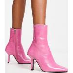 Bottines Asos Design roses en cuir en cuir à bouts ronds Pointure 38 pour femme en promo 