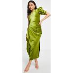 Robes en velours Asos Design vertes en velours à volants mi-longues Taille S pour femme en promo 