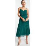 Robes plissées Asos Design vertes mi-longues classiques pour femme 