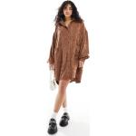 Robes en velours Asos Design marron en velours look chic pour femme en promo 