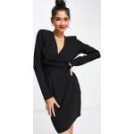 Robes courtes Asos Design noires à épaulettes courtes classiques pour femme en promo 