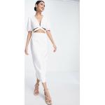 Robes décolletées Asos Design blanches mi-longues Taille XXS pour femme en promo 