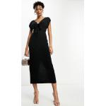 Robes crayon Asos Design noires en viscose mi-longues à col en V Taille S look utility pour femme en promo 