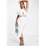 Robes fourreau Asos Design blanches en tulle mi-longues Taille XXS pour femme en promo 