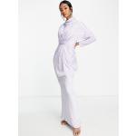Robes Asos Design violettes à rayures en satin à rayures longues classiques pour femme en promo 