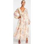 Robes longues fleuries Asos Design multicolores à fleurs à motif fleurs longues à manches longues Taille L look casual pour femme en promo 
