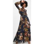 Robes longues fleuries Asos Design multicolores à fleurs à volants longues Taille XS classiques pour femme en promo 