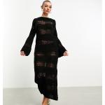 Robes en maille Asos Design noires à rayures à motif bateaux longues Taille M classiques pour femme 