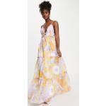 Robes longues fleuries Asos Design multicolores à fleurs à volants à motif fleurs longues Taille XL classiques pour femme en promo 