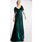 Robes en velours Asos Design vertes en velours longues Taille XXS pour femme en promo 