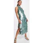 Robes mi-longues Asos Design vertes à sequins mi-longues sans manches Taille L pour femme en promo 