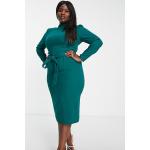 Robes Asos Design vertes à manches longues mi-longues à manches longues plus size pour femme en promo 