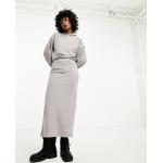 Robes mi-longues Asos Design grises à capuche mi-longues Taille S classiques pour femme en promo 