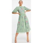 Robes fleuries Asos Design vert d'eau à pois mi-longues Taille L classiques pour femme en promo 
