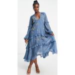 Robes Asos Design bleues à manches longues mi-longues à manches longues Taille XXS classiques pour femme en promo 