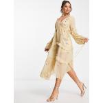 Robes trapèze Asos Design dorées à paillettes mi-longues Taille XS classiques pour femme en promo 