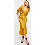 Robes mi-longues Asos Design jaunes en satin mi-longues Taille M classiques pour femme en promo 