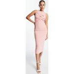 Robes Asos Design roses sans manches mi-longues sans manches à col rond Taille XXS pour femme en promo 