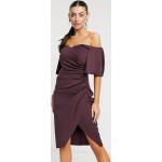 Robes cache-coeur Asos Design violettes mi-longues à épaules dénudées classiques pour femme en promo 