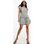 Robes courtes Asos Design grises à carreaux à mancherons Taille XXS look utility pour femme en promo 