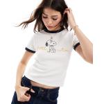 T-shirt courts Asos Design blancs Snoopy à manches courtes Taille XS pour femme en promo 
