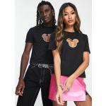 T-shirts Asos Design noirs Mickey Mouse Club Mickey Mouse à manches courtes Taille L pour femme en promo 