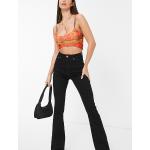 Jeans taille haute Asos Tall noirs délavés stretch Taille S tall W25 pour femme en promo 