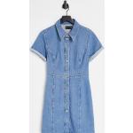 Robes chemisier Asos Tall bleues à manches courtes Taille XXS tall look casual pour femme en promo 