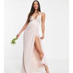 Robes longues fendues Asos Tall roses en satin longues tall classiques pour femme en promo 