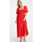 Robes plissées Asos Tall rouges mi-longues Taille XXS tall classiques pour femme en promo 