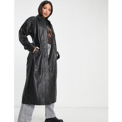 ASOS DESIGN Tall - Trench-coat en cuir véritable de qualité supérieure - Noir