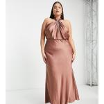 Robes Asos Design en satin de demoiselle d'honneur longues sans manches plus size classiques pour femme en promo 