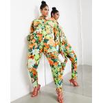 Pantalons taille haute Asos Edition multicolores à fleurs pour femme en promo 