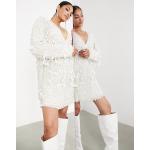 Robes Asos Edition blanches à perles à manches longues à manches longues Taille XXS classiques pour femme en promo 