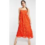 Robes fleuries Asos Edition rouge cerise à fleurs mi-longues Taille S classiques pour femme en promo 