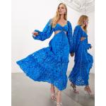 Robes mi-longues Asos Edition bleus azur mi-longues Taille S classiques pour femme en promo 