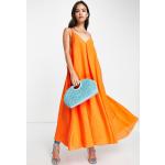 Robes trapèze Asos Edition orange en viscose mi-longues Taille XL look casual pour femme en promo 