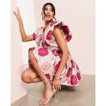 Robes fleuries Asos roses à fleurs métalliques à motif fleurs Taille XXS classiques pour femme 