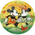 Assiettes à pizza multicolores en porcelaine à motif pizza Mickey Mouse Club Minnie Mouse 