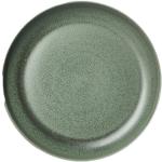 Assiettes plates vert clair en céramique diamètre 26 cm contemporaines 