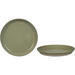Assiettes plates vert anis en lot de 24 diamètre 25 cm 