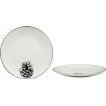 KB8 Lot de 24 Assiette Plate Pomme De Pin 27cm Porcelaine Maitre Chef - ASSIPO011_24