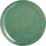 Assiettes plates Luminarc vertes à motif papillons made in France diamètre 26 cm 