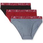 Slips en coton Athena rouge bordeaux oeko-tex en lot de 3 Taille XXL look fashion pour homme en promo 