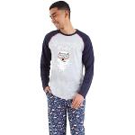 Pyjamas en polaires Athena gris en coton oeko-tex à motif ours Taille XXL look fashion pour homme en promo 