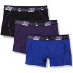 Boxers en microfibre Athena violets en microfibre oeko-tex en lot de 3 Taille XL look sportif pour homme 